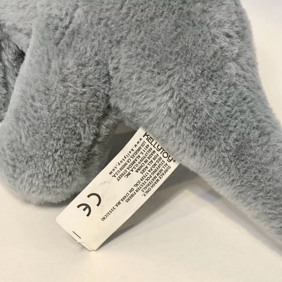 Baby Dinosaur Brontosaurus Plush Rattle Toy Gray Embroidered Eyes KellyToy 12” - Picture 8 of 9